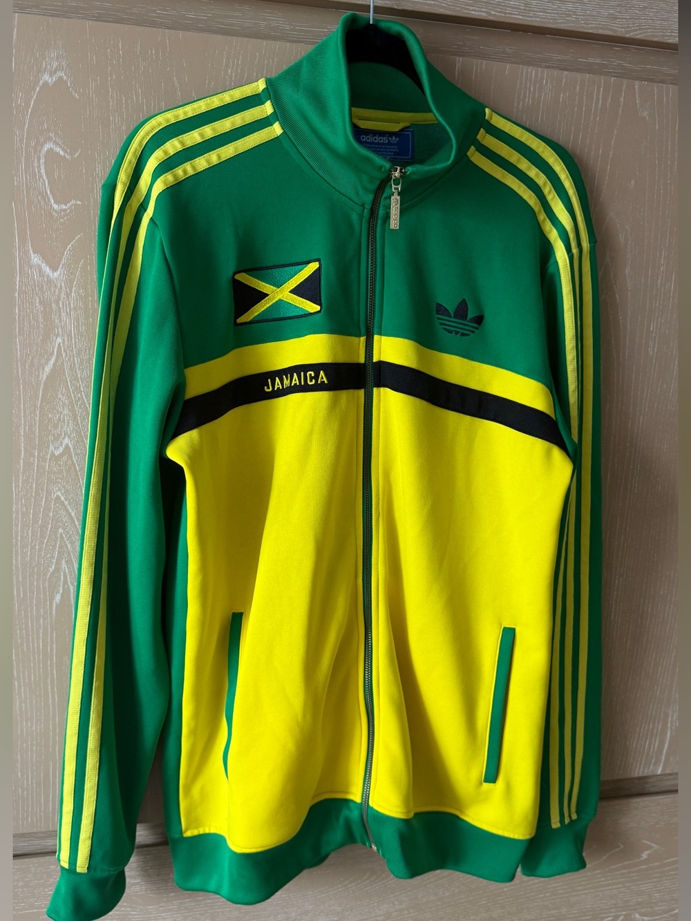 adidas Green & Yellow Jamaica Track Jacket size M